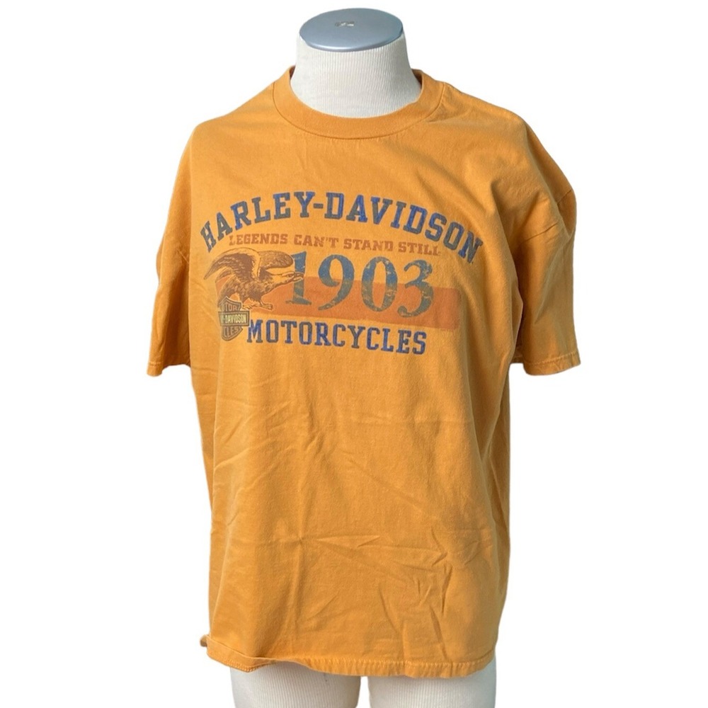 Harley Davidson Mens T-Shirt Stuart Florida Treasure Coast Orange XL